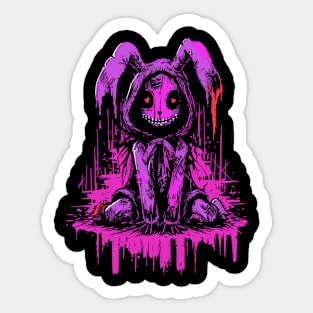 Love You to Death Bunny Comic Horror Art Sticker